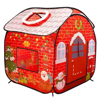 Christmas Pop Up Play Tent for Kids, Christmas Themed Pop Up Playhouse Indoor Outdoor Folding Portable Play Tent for Boys and Girls