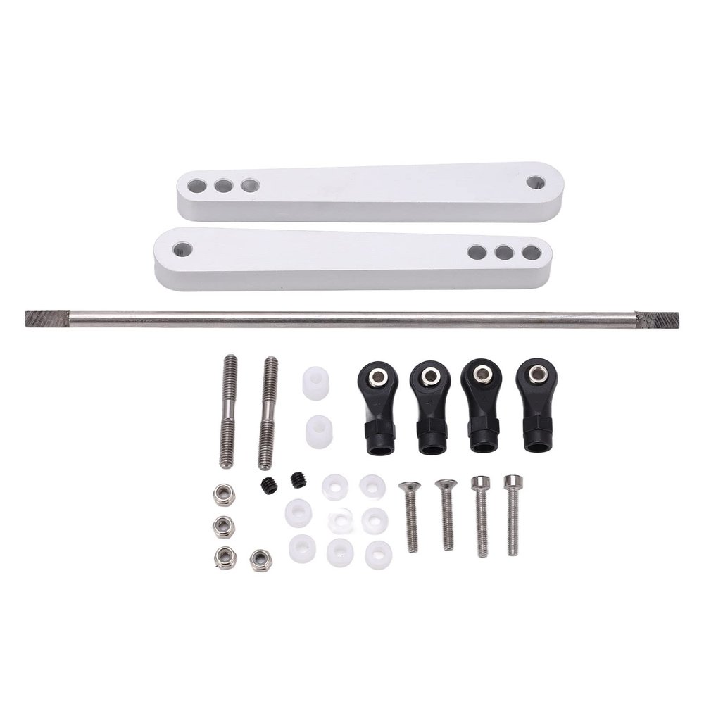 Aluminum Alloy Tilt Rod Balancing Pole, Strengthen Roll Bar Set for Wraith RR10 1/10 RC Car, Durably and Lightweight, Fine Tuning Roll and Suspension Articulation (Silver)