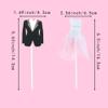 10Pcs White Tulle Dress & Black Tuxedo Cupcake Toppers, Bride Groom Cake Decorations for Bridal Shower, Wedding & Engagement Party Supplies view 2