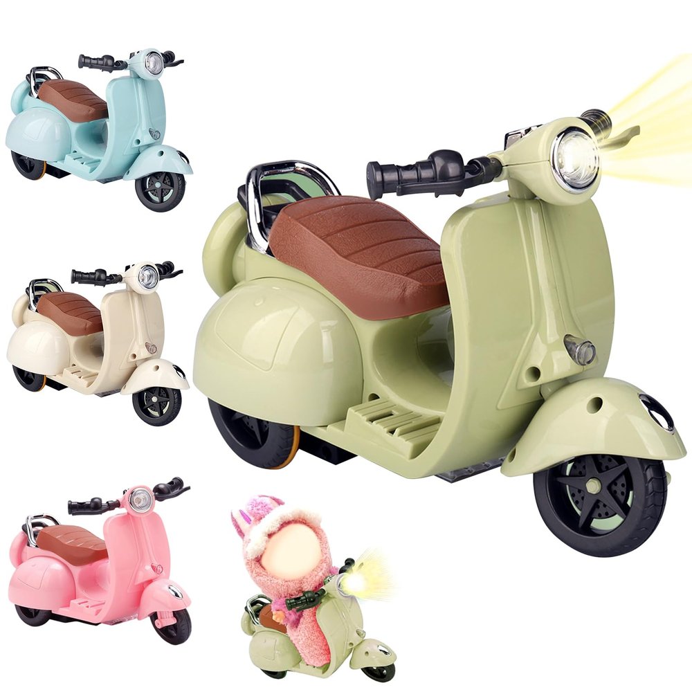 NixusHep Drca00 Scooter for Labubu, Scooter Toy with Light and Music, Have a Seat for Labubu Accessories, Mini Electric Doll Scooter Interactive Decor Desktop Ornaments (Green)