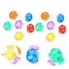 BESPORTBLE 3sets 24pcs Fancy Dice Set Sided Transparent Polyhedral Dice for Classroom Board Games Math Learning Includes 24pcs*3 view 3