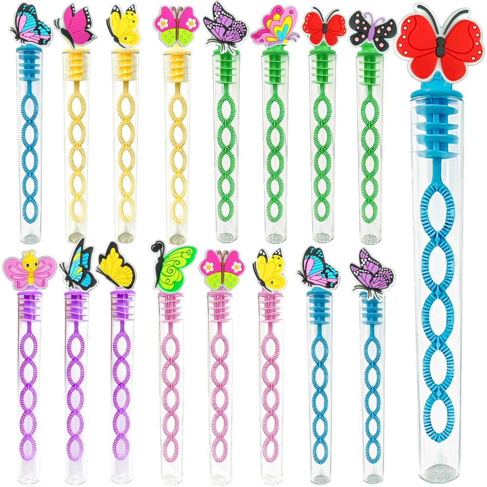 24 Packs Bulk Mini Butterfly Bubble Wands,School Student Summer Holiday Party Supply,Birthday Party Favors
