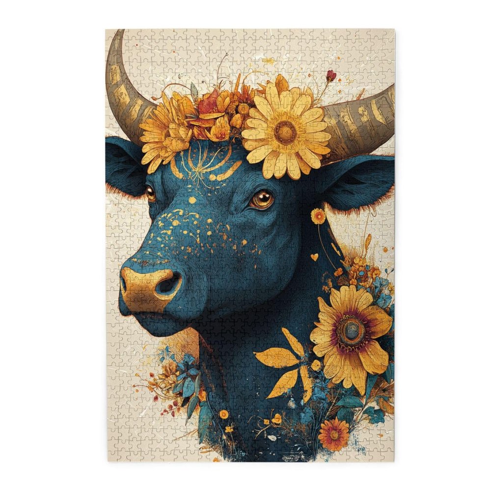 CDSASHCA Taurus Portrait 1000 pcs of Adult Wooden Jigsaw PuzzleUnique and Beautiful Design,Flight of Thought,can Improve Intelligence and Observation,Gifts for Family and Friends