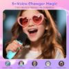 Mini Karaoke Machine for Kids Adults, TOP Toy Gift Bluetooth Karaoke Speaker with 2 Wireless Microphones, LED Party Lights, AUX/USB/TF- Christmas Birthday Gifts for Girls Boys Ages 3-12+, Blue view 4