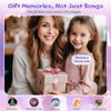 Mini Karaoke Machine for Kids Adults, TOP Toy Gift Bluetooth Karaoke Speaker with 2 Wireless Microphones, LED Party Lights, AUX/USB/TF- Christmas Birthday Gifts for Girls Boys Ages 3-12+, Beige view 2