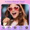 Mini Karaoke Machine for Kids Adults, TOP Toy Gift Bluetooth Karaoke Speaker with 2 Wireless Microphones, LED Party Lights, AUX/USB/TF- Christmas Birthday Gifts for Girls Boys Ages 3-12+, Beige view 4
