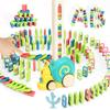 BananMelonBM 180pcs Montessori Learning Automatic Dominos Train Set Toys for Kids,Snail Domino Games Birthday Gift view 1