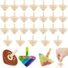 Haconba 20 Pack DIY Wooden Spinning Tops Unfinished Wooden Gyroscopes to Paint for DIY Craft Projects and Family Games view 1
