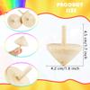 Haconba 20 Pack DIY Wooden Spinning Tops Unfinished Wooden Gyroscopes to Paint for DIY Craft Projects and Family Games view 2