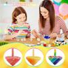 Haconba 20 Pack DIY Wooden Spinning Tops Unfinished Wooden Gyroscopes to Paint for DIY Craft Projects and Family Games view 3
