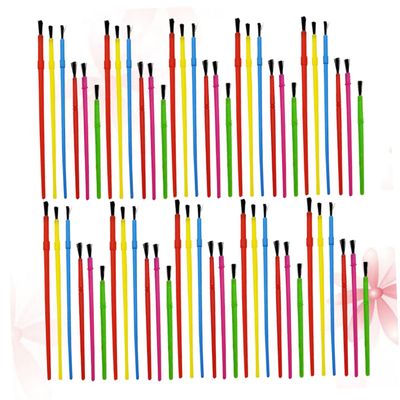 Alipis 100PCS Plastic Detail Paint Brushes for Miniature Paint Tools to Random Colors Lightweight Easy to Clean for Watercolor and Oil Painting Random Color