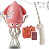 EZGHAR Electric Dancing Octopus Toy, Electric Automatic Obstacle Avoidance Octopus, Interactive Electronic Pet with LED Lights & Music, Avoidance Sensor | USB Rechargeable, with Fishing Rod (Pink-1) view 1