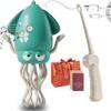 EZGHAR Electric Dancing Octopus Toy, Electric Automatic Obstacle Avoidance Octopus, Interactive Electronic Pet with LED Lights & Music, Avoidance Sensor | USB Rechargeable, with Fishing Rod (Green-1) view 1
