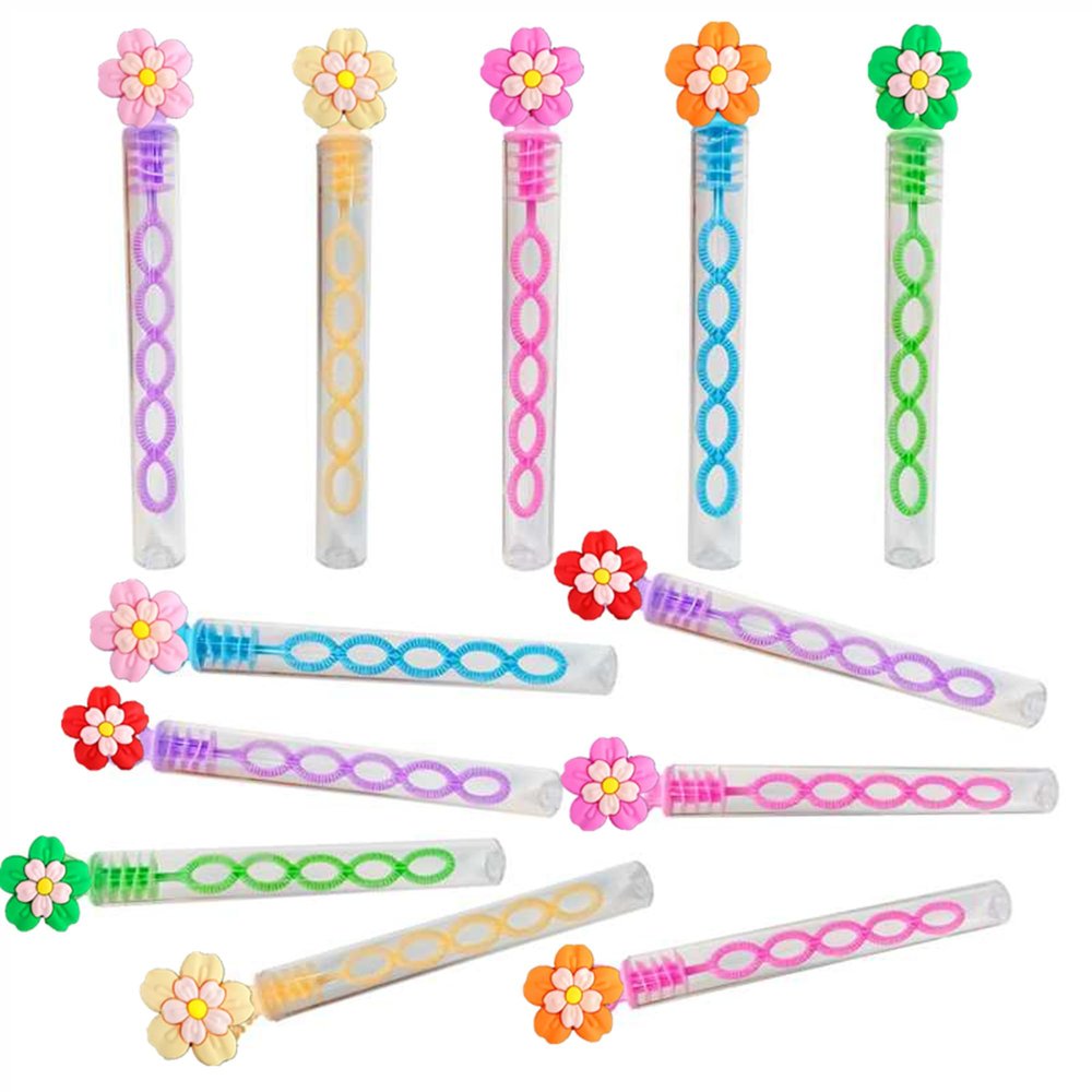 24 Packs Bulk Mini Flowers Bubble Wands,School Student Summer Holiday Party Supply,Birthday Party Favors
