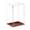 12mm high Wood Grain Display Boxs, countertop Display Box, Figure Model dust Boxs, Art Collection Box, Exquisite high-end Transparent (6x12x4in(LxWxH)) view 1