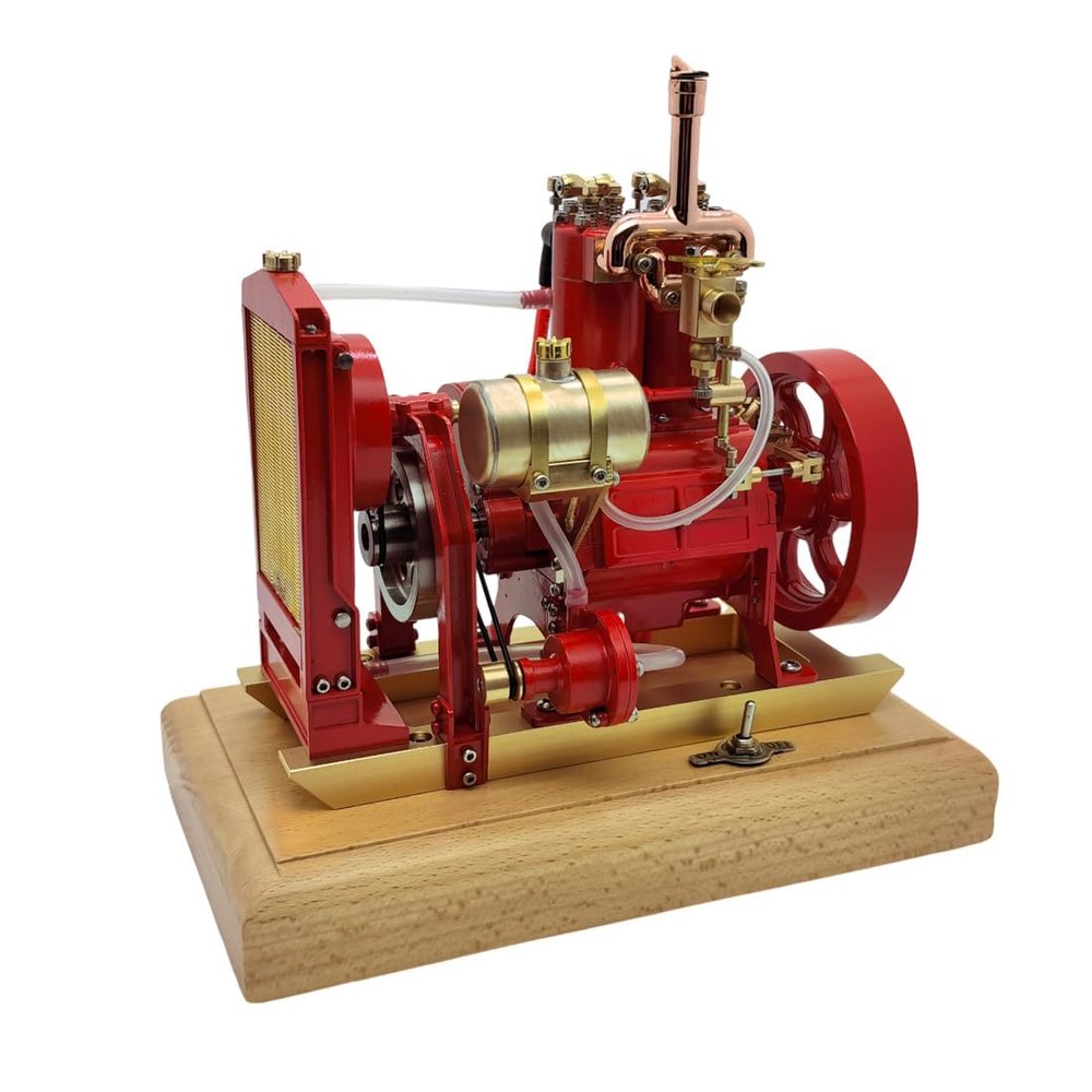 ENGINEDIY Retro Engine That Works, Vertical Synchronous-Overhead Valve Engine Model Tractor Engine, Present for Engine Enthusiast (RTR Version)