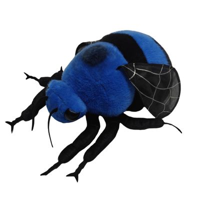 FRANKIEZHOU Realistic Bombus Plush Animal - Blue 12 Inch,Bee Plush Toy, Beautiful Bumblebee Toy for Kids, Home Decor, Cuddle Toy