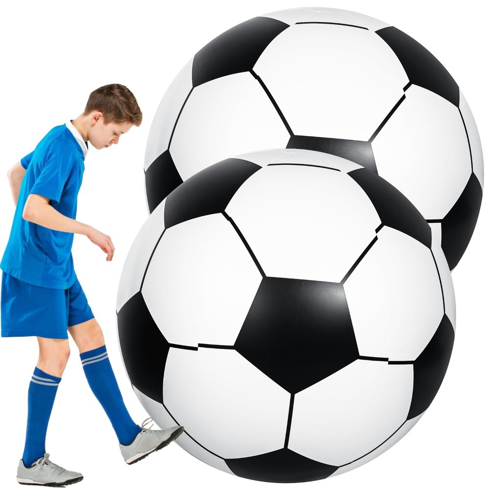 2-Piece Giant Inflatable 40 Soccer Balls for Beach, Pool, and School Fun