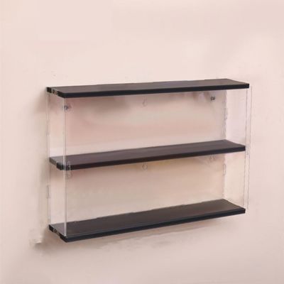 AKIQKPX Wall-mountable Figure Display Case, Display Cases for Collectibles, Multi-Layer Acrylic Display Case, Display Cabinet with Sliding Doors for Action Figure(2 Tier,55cm-21.7in)