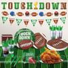 173PCS Football Party Supplies Kit for 24 Guests - Football Birthday Party Supplies with Paper Plate Napkin Big Cup Cutlery Banners Touchdown Tablecloth Tailgate Party Decorations(B) view 4