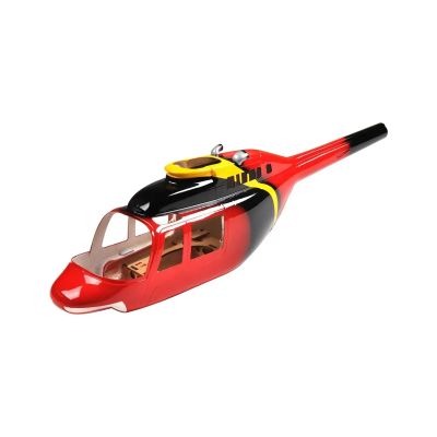 Compatible with 450 Size 206 RC Helicopter Scale Fuselage Fiberglass Shell Aircraft Model Shell Universal(Blue Red)