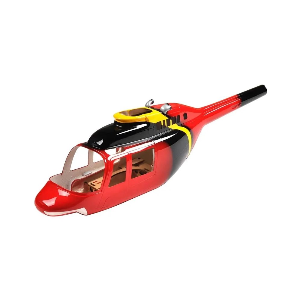 Compatible with 450 Size 206 RC Helicopter Scale Fuselage Fiberglass Shell Aircraft Model Shell Universal(Blue Red)