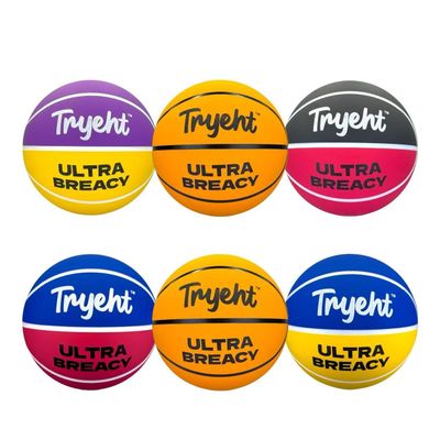 Tryeht Mini Self-Inflating Basketballs, 5, Hollow Rubber Balls with New Feel, High Bounce, No Pump Needed, Multi-Color, Perfect for Small Hoops, Outdoor Games, Picnic and School Play (6 Pack)