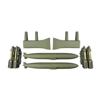Universal Helicopter Fuselage Spare Parts Hatch/Landing Gear/Cockpit Kit/LED/Tail, Compatible with 500 Size UH60 RC Helicopter Model Universal(Weapon Set)
