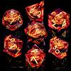 ARUOHHA DND Resin Dice Gazes Eye Dice Liquid Core Flaming RPG Sharp Edged Dice Set with Gift Box, Polyhedral D and D Dice Set Compatible with Dungeons Dragons Role Playing Game D20 D12 D10 D8 D6 view 2