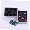 Alipis Square Iron Dice Storage Case with Foam Inserts Portable Tin Dice Organizer for Home Use for Board -Piece Set view 2