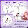 266PCS Halloween Ghost Birthday Party Favors Cute Ghost Slap Bracelet Floral Ghost Stickers Pastel Halloween Glasses, Tattoos, Keychain, Sticky Hands Toys, Button Pins for Kids Halloween Party view 4