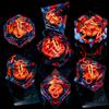 ARUOHHA DND Resin Dice Gazes Eye Dice Liquid Core Flaming RPG Sharp Edged Dice Set with Gift Box, Polyhedral D and D Dice Set Compatible with Dungeons Dragons Role Playing Game D20 D12 D10 D8 D6 view 2