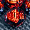 ARUOHHA DND Resin Dice Gazes Eye Dice Liquid Core Flaming RPG Sharp Edged Dice Set with Gift Box, Polyhedral D and D Dice Set Compatible with Dungeons Dragons Role Playing Game D20 D12 D10 D8 D6 view 4