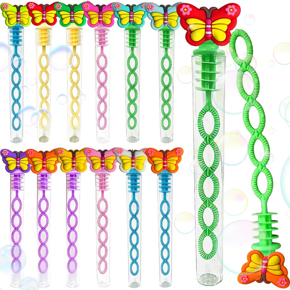 24 Packs Bulk Mini Butterfly Bubble Wands, Boys and Girls Holiday Party Favors Student Summer Party Supply
