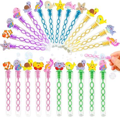 HOZKEAP 24 Packs Bulk Mini Ocean Animals Bubble Wands, Sea Animals For Kids Boys And Girls Toys,Holiday Party Favors Student Summer Party Supply