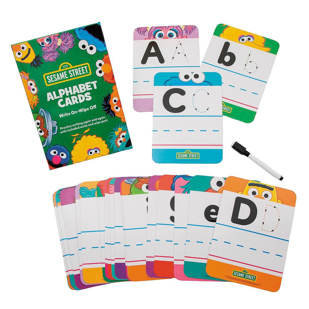 5" x 7" Sesame Street Dry Erase Laminated Cardstock Alphabet Cards - 27 Pc.