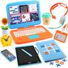Pretend Play Home Office Set for Kids, Features Toy Laptop Computer, LCD Writing Tablet, Toy Phone, Headset, Sunflower & Coffee Cup, Toys Gifts for Boys Girls Age 3-5-7 view 1