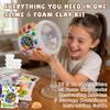 Clear Slime and Foam Clay Kit for Kids, 17 Fl Oz Premade Clear Slime with 10 Color Foam Clay, Charms, Sprinkles and 5 Storage Containers, DIY Butter Slime Craft Toy for Girls and Boys view 2