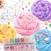 Clear Slime and Foam Clay Kit for Kids, 17 Fl Oz Premade Clear Slime with 10 Color Foam Clay, Charms, Sprinkles and 5 Storage Containers, DIY Butter Slime Craft Toy for Girls and Boys view 4