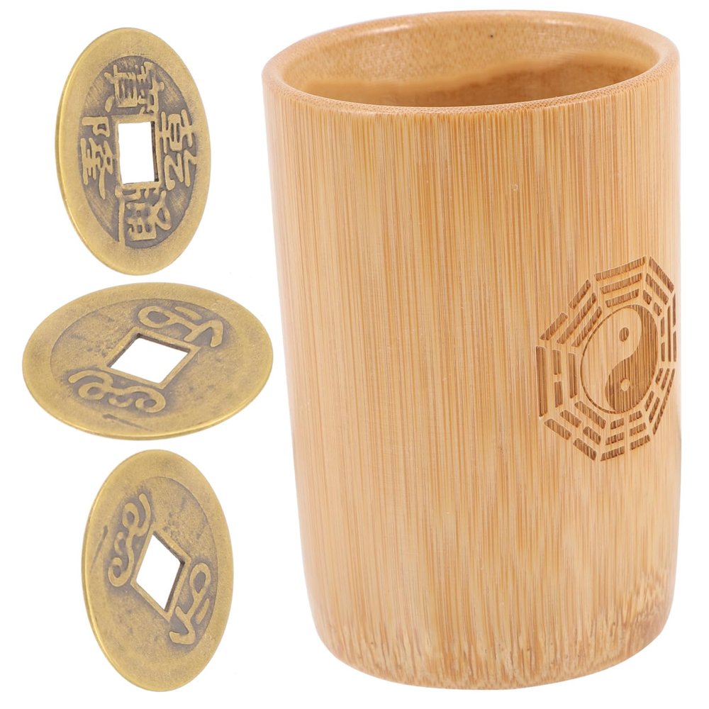 BESPORTBLE 1 Set Fortune Telling Pot Chinese Divination Game with Copper Coins Miniature for Easy Use Material Present for Store Openings