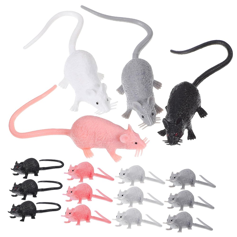 BESPORTBLE 16pcs Fake Mice Mouse Miniatures Halloween Rats Decor Props Decorative Figurines Safe Material