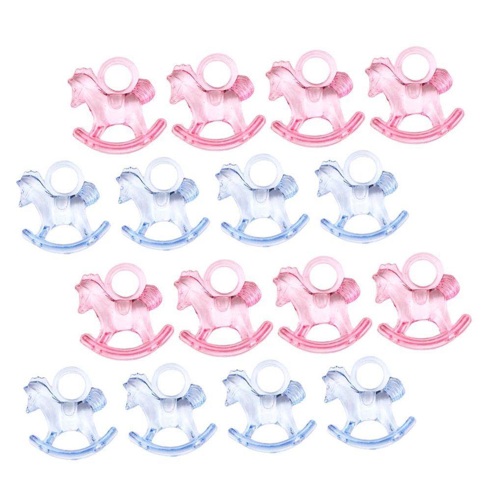 FOYTOKI 48Pcs Mini Acrylic Rocking Horse for Desktop Decoration Shower Party Ornaments Safe Lightweight Adornment for Living DIY Craft Supplies