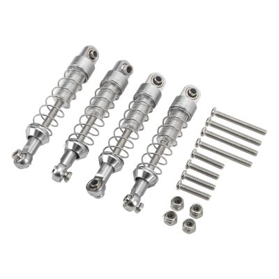 2 Pairs RC Car Shock Absorber, 90mm Aluminum Alloy RC Shocks Replacement RC Car Modification Parts for WPL C14 C24 MN D90 99S Model (Silver)