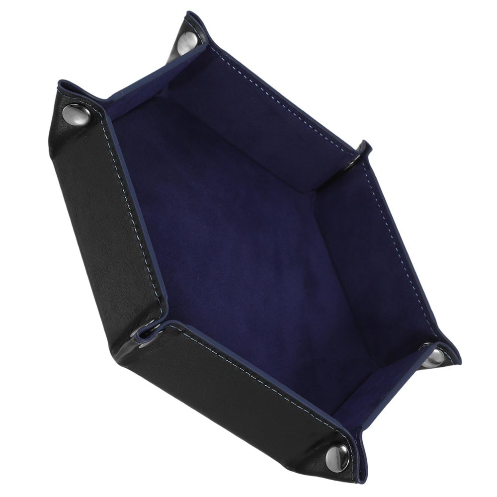 Abaodam Foldable Dice Tray Creative PU Dice Storage Box for Games Design with Snap Corners Versatile Organizer for Mobile Phones Jewelry Keys and More