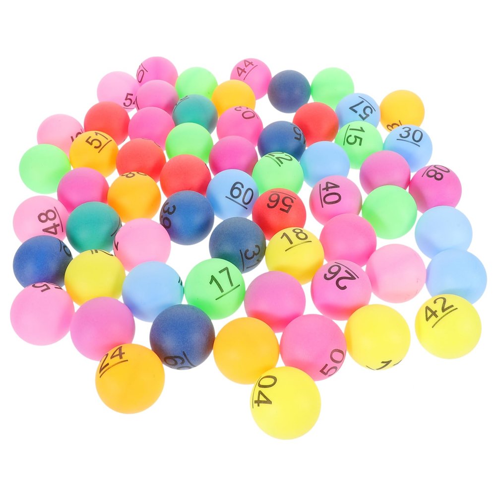 TOYANDONA 60pcs Seamless Number Balls Entertainment Lottery Balls Bright for Parties Games