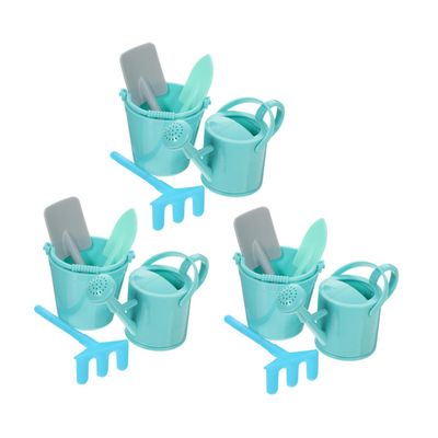 Abaodam 3sets Garden Tool Adorable Simulation Gardening Tools for Boys and Girls Includes Watering Can Shovel and Bucket for Indoor and Outdoor Garden Decorations