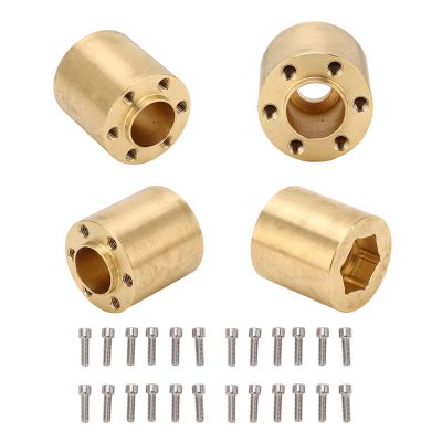4 Pcs Brass 12mm Wheel Hex Hub Widen Adapter for 1/10 RC Crawler 1.9 2.2in VP Wheels, Installation, Shake Proof, Stable Running, Proof, (22mm)