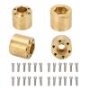 4 Pcs Brass 12mm Wheel Hex Hub Widen Adapter for 1/10 RC Crawler 1.9 2.2in VP Wheels, Installation, Shake Proof, Stable Running, Proof, (22mm) view 4