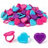 1" x 1" Bulk 144 Pc. Valentine's Day Heart-Shaped Plastic Rings view 1
