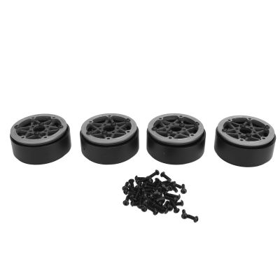 4pcs 1.9inch Carbon Fibre Beadlock Wheel Rims with Sealed Hexagonal Hub for 1/10 RC Crawler Car, Lightweight and Durably for Driving and Rock Crawling, (Gray)